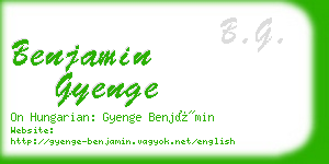 benjamin gyenge business card